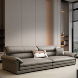 Luxurious Gray Faux Leather Sofa with Pine Wood Frame - Durable Design for Living Room hzh-1360