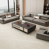 Luxurious Gray Faux Leather Sofa with Pine Wood Frame - Durable Design for Living Room hzh-1360