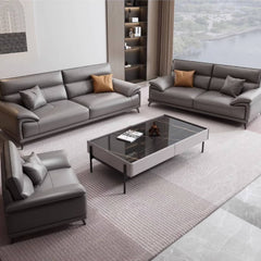 Luxurious Faux Leather Sofa with Pine Wood Frame & Cozy Down Filling Cushions for Living Room hzh-1365