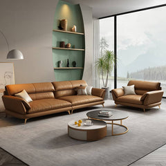 Luxurious Faux Leather Sofa with Pine Wood Frame for Living Room hzh-1373