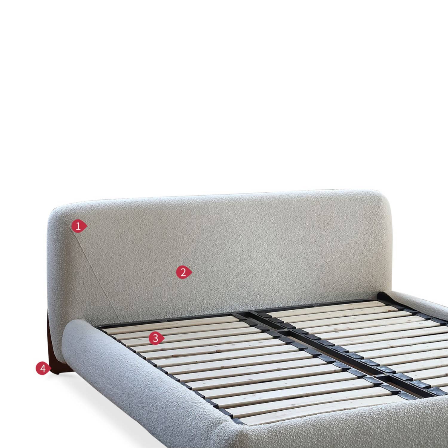 Minimalistic White California King Size Bed with Pine Frame & Upholstered Headboard for Your Ultimate Comfort  my-375 Minimalistic White California King Size Bed with Pine Frame & Upholstered Headboard for Your Ultimate Comfort  my-375