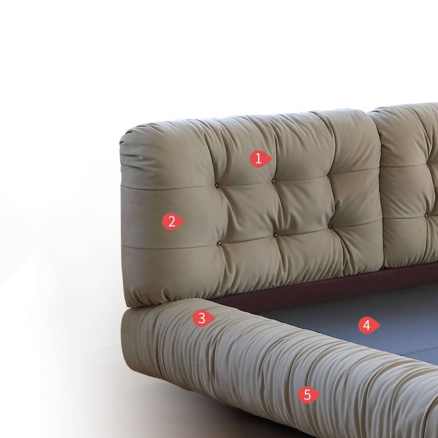 Stylish Gray California King Size Bed Pine Frame & Upholstered Headboard for Bedroom my-377 Stylish Gray California King Size Bed Pine Frame & Upholstered Headboard for Bedroom my-377