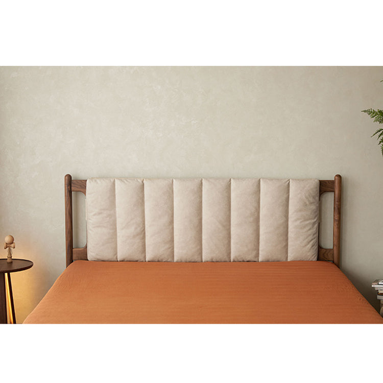 Luxurious Queen & California King Size Bed with Black Walnut Frame & Upholstery Headboard for Bedroom ps-003 Luxurious Queen & California King Size Bed with Black Walnut Frame & Upholstery Headboard for Bedroom ps-003