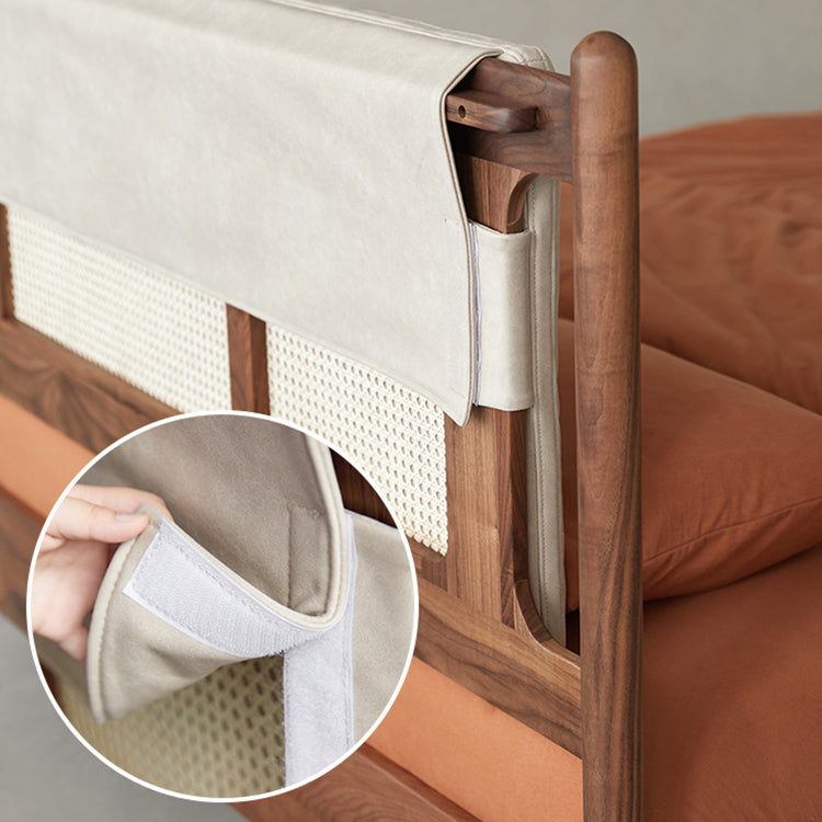 Luxurious Queen & California King Size Bed with Black Walnut Frame & Upholstery Headboard for Bedroom ps-003 Luxurious Queen & California King Size Bed with Black Walnut Frame & Upholstery Headboard for Bedroom ps-003