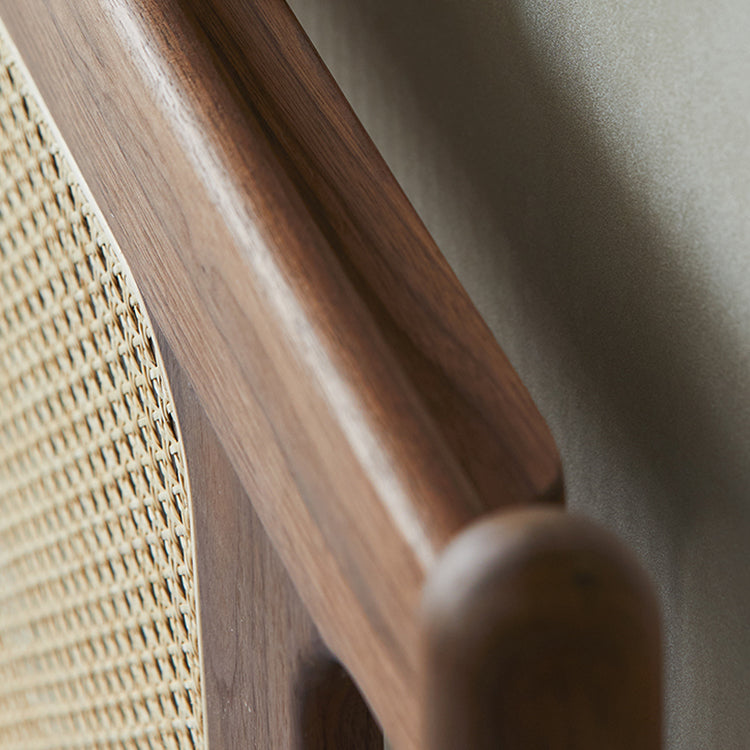 Luxurious Queen & California King Size Bed with Black Walnut Frame & Upholstery Headboard for Bedroom ps-003 Luxurious Queen & California King Size Bed with Black Walnut Frame & Upholstery Headboard for Bedroom ps-003