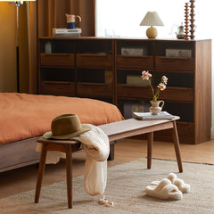 Elegant Black Walnut Stool - Perfect for Modern Interiors ps-013