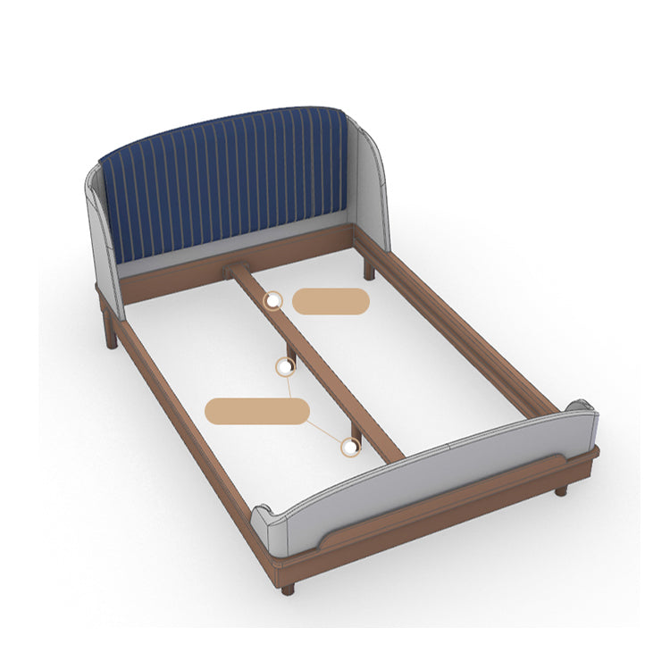 Modern Bed for Kids with Walnut Bed Frame & Velvet Upholstery Headboard ps-025 Modern Bed for Kids with Walnut Bed Frame & Velvet Upholstery Headboard ps-025