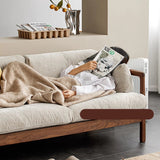Luxurious Chenille Fabric Sofa with Organic Cotton & High Resilience Foam - Black Walnut & Russian Larch Frame ps-030