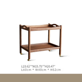 Black Walnut Rectangular End Table with Wheels - Durable Tow-tier for All Your Rooms ps-067