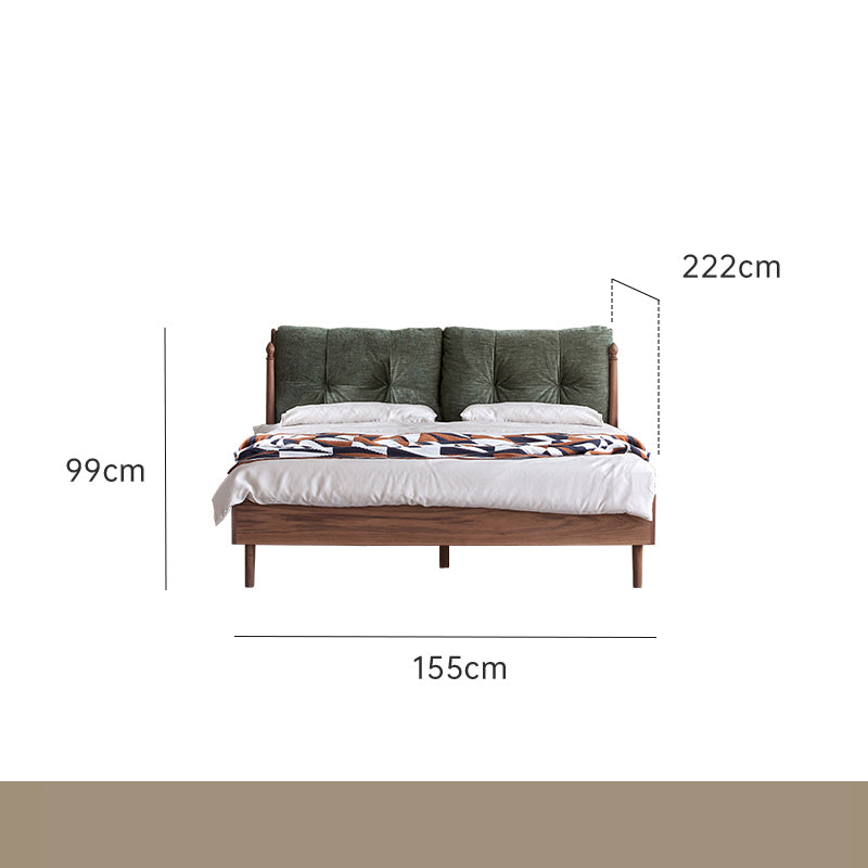 Luxurious Queen & California King Size Bed with Black Walnut Frame & Soft Headboard ps-074 Luxurious Queen & California King Size Bed with Black Walnut Frame & Soft Headboard ps-074