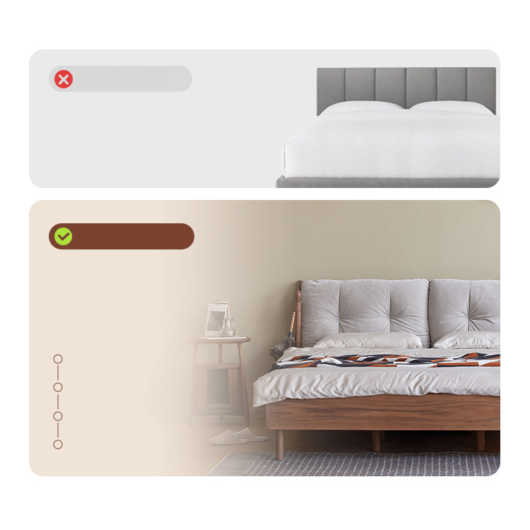 Luxurious Queen & California King Size Bed with Black Walnut Frame & Soft Headboard ps-074 Luxurious Queen & California King Size Bed with Black Walnut Frame & Soft Headboard ps-074