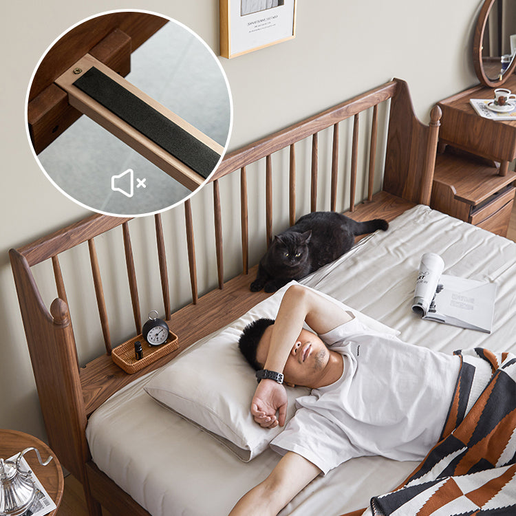 Luxurious Queen & California King Size Bed with Black Walnut Frame & Soft Headboard ps-074 Luxurious Queen & California King Size Bed with Black Walnut Frame & Soft Headboard ps-074