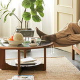Black Walnut Round Coffee Table - Elegant and Durable Centerpiece for Your Living Room ps-081