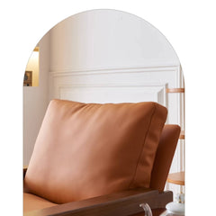 Stylish Orange and Green Faux Leather Chair with Ash Wood and Silicon Fill tzm-517