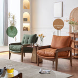Stylish Brown Rattan & Ash Wood End Table for Modern Living Spaces tzm-518