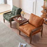 Stylish Brown Rattan & Ash Wood End Table for Modern Living Spaces tzm-518