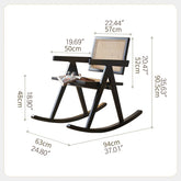 Stylish Black Ash Wood Chair with Natural Rattan Seat tzm-547