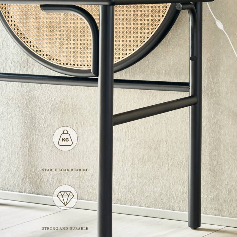 Stunning Black Rattan Makeup Vanity with Natural Ash Wood Finish and Multi-Layer Board tzm-550 Stunning Black Rattan Makeup Vanity with Natural Ash Wood Finish and Multi-Layer Board tzm-550