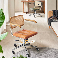 Modern Ash Wood Desk Office Chair with PU Leather and Adjustable Height tzm-551