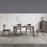 Sleek Oak Wood Dining Table with Durable Sintered Stone Top ybn-389