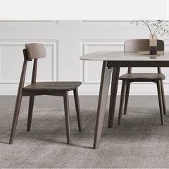 Sleek Oak Wood Dining Table with Durable Sintered Stone Top ybn-389