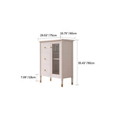 Oak Glass Door White Particle Board Cabinet - Sleek & Modern Storage Solution yw-190