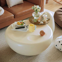 Creamy Round Coffee Table and Side Table Set – Cute Design for Your Living Room Décor yw-195