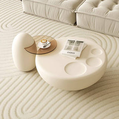 Creamy Round Coffee Table and Side Table Set – Cute Design for Your Living Room Décor yw-195