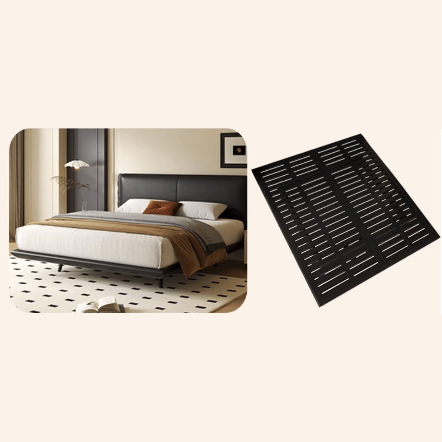 Sleek Black PU Leather Bed with Elegant Wood Frame - Stylish & Durable Design yw-202 Sleek Black PU Leather Bed with Elegant Wood Frame - Stylish & Durable Design yw-202