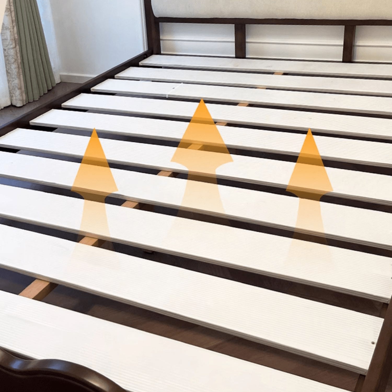 Luxurious Walnut Cal King Bed Frame with Upholstery Headboard - Elegant French Style Queen Size for Bedroom yw-205 Luxurious Walnut Cal King Bed Frame with Upholstery Headboard - Elegant French Style Queen Size for Bedroom yw-205