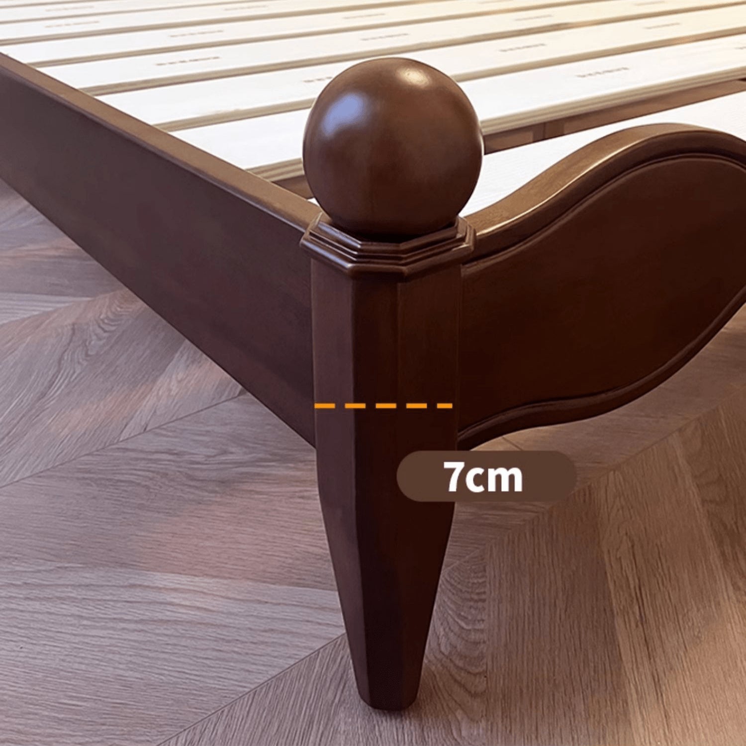 Luxurious Walnut Cal King Bed Frame with Upholstery Headboard - Elegant French Style Queen Size for Bedroom yw-205 Luxurious Walnut Cal King Bed Frame with Upholstery Headboard - Elegant French Style Queen Size for Bedroom yw-205