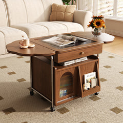 Modern Solid Wood Coffee Table with Foldable Top and Wheels – Perfect Design for All Your Rooms fjnl-1598