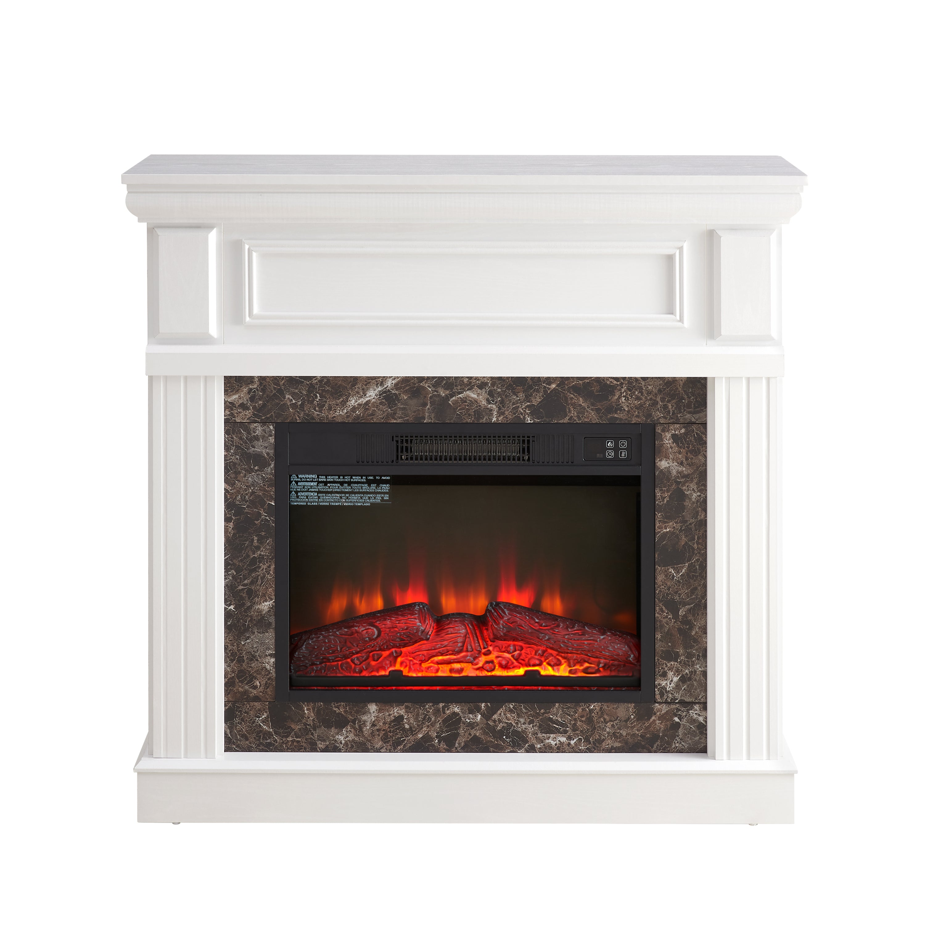 41.34" Electric Fireplace with Mantel & 23" Fireplace Insert, Adjustable Flame 41.34"W*14"D*40"H