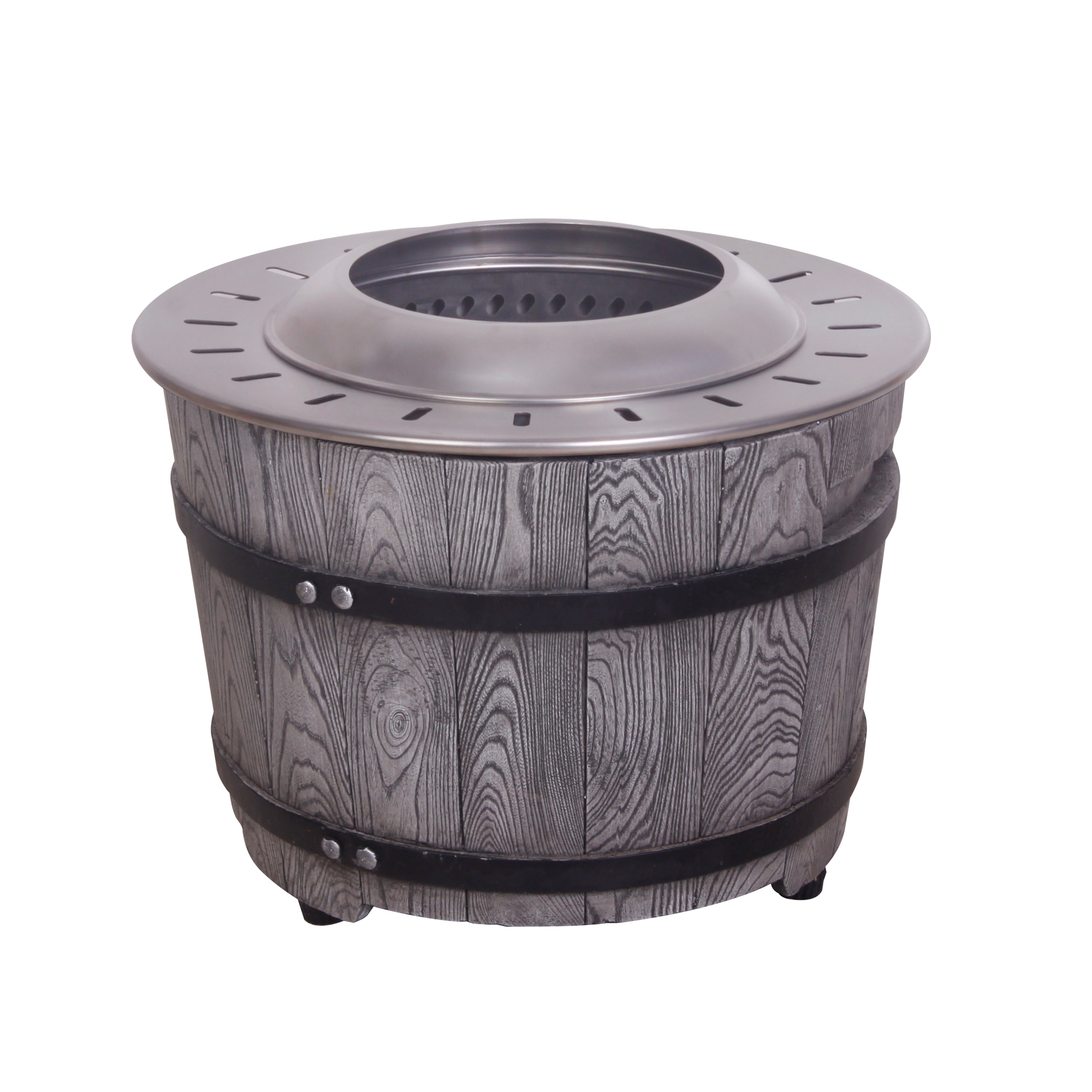 Smokeless Firepit for Wood Pellet or Twig Fuel, Wood Look