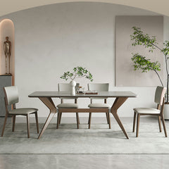 Minimalistic Rectangular Dining Table with Marble Top & Ash Wood Frame for 6-10 Seaters jh-271-BN