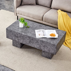 43.3" Rectangular Gray MDF Coffee Table - Practical for Living Rooms