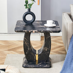 Modern Square Black Patterned MDF Coffee Table for Living Rooms