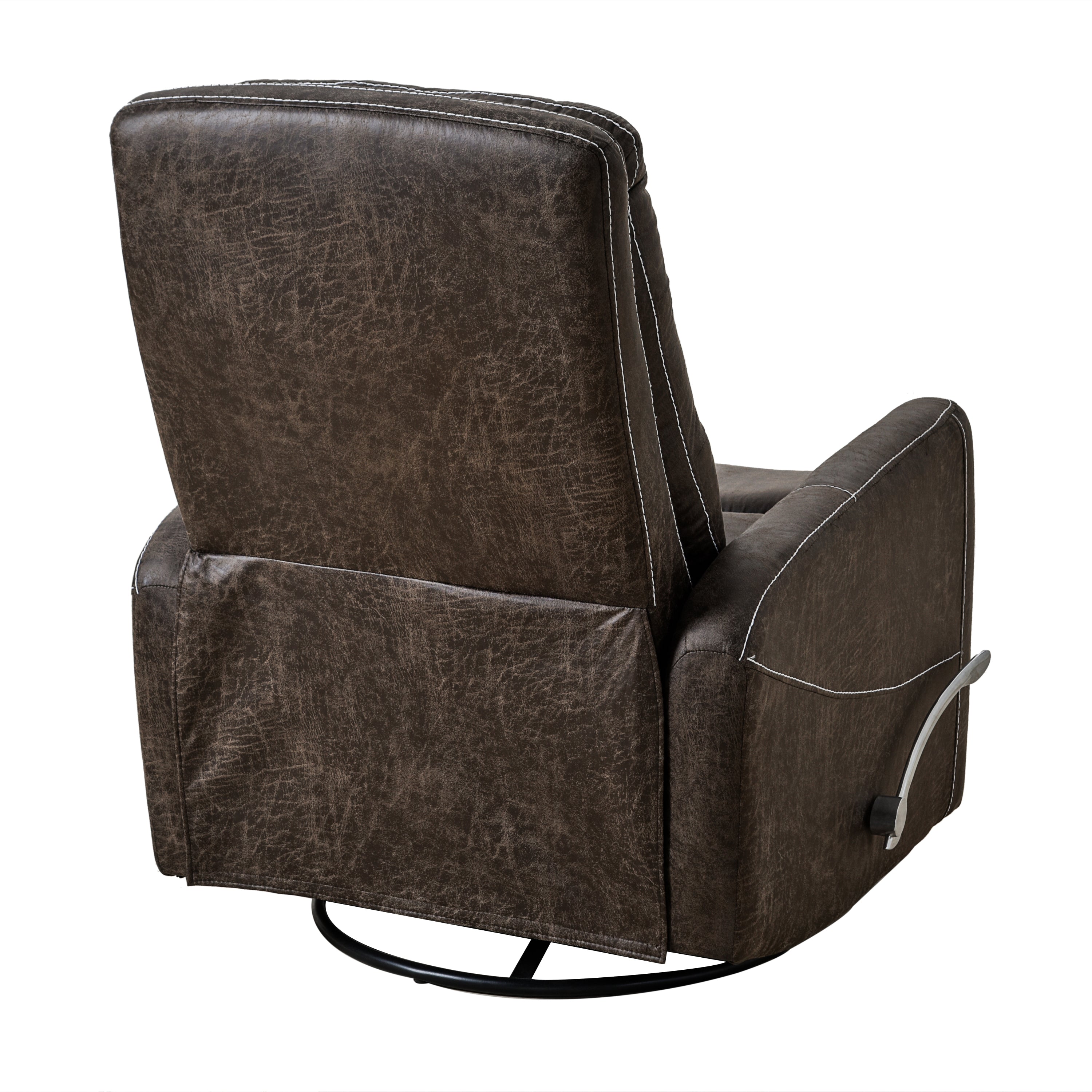 Swivel Rocker Recliner Chair, Manual Glider for Nursery – Brown