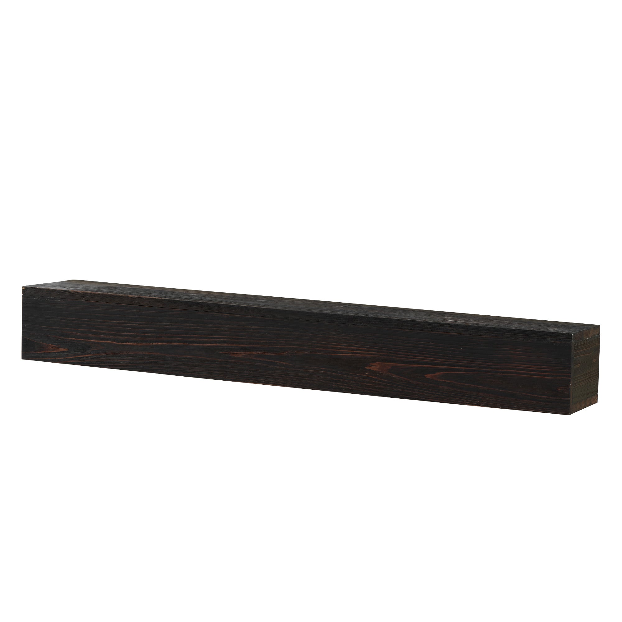 48" Rustic Wood Floating Fireplace Mantel Shelf – Wall-Mounted