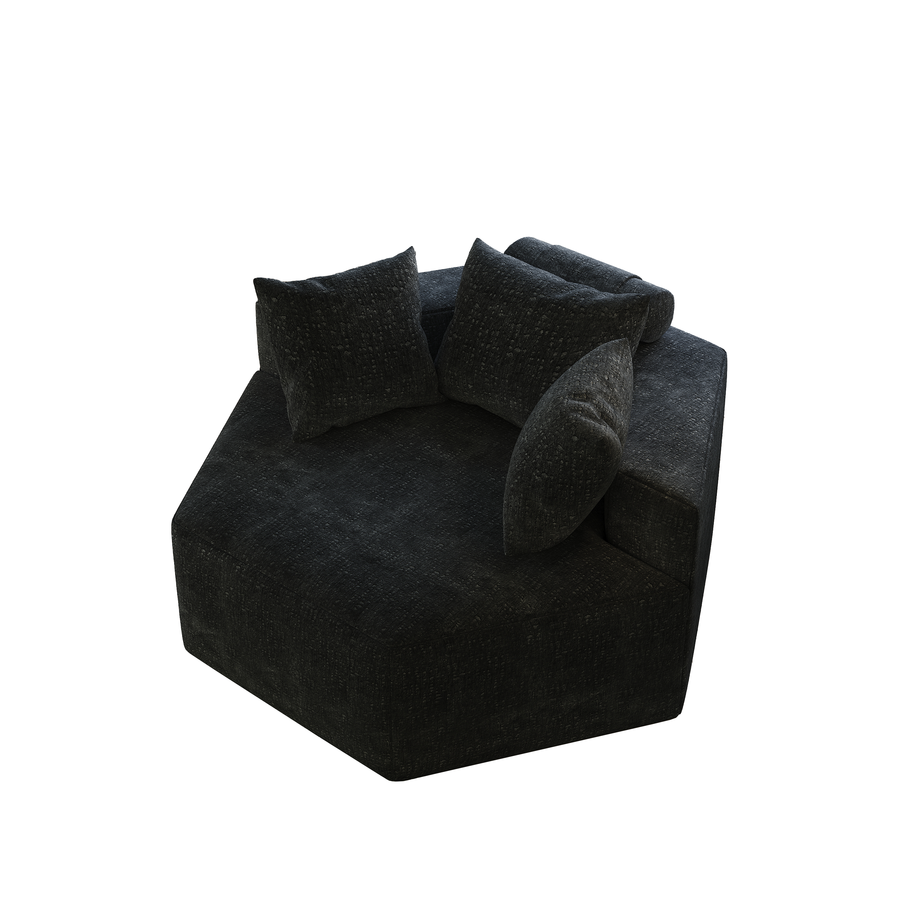 54''L Chenille Sponge single sofa,No Assembly Required,Fluffy Modern Sleeper Chair for Living room, Bedroom, Lounge and Projection Room