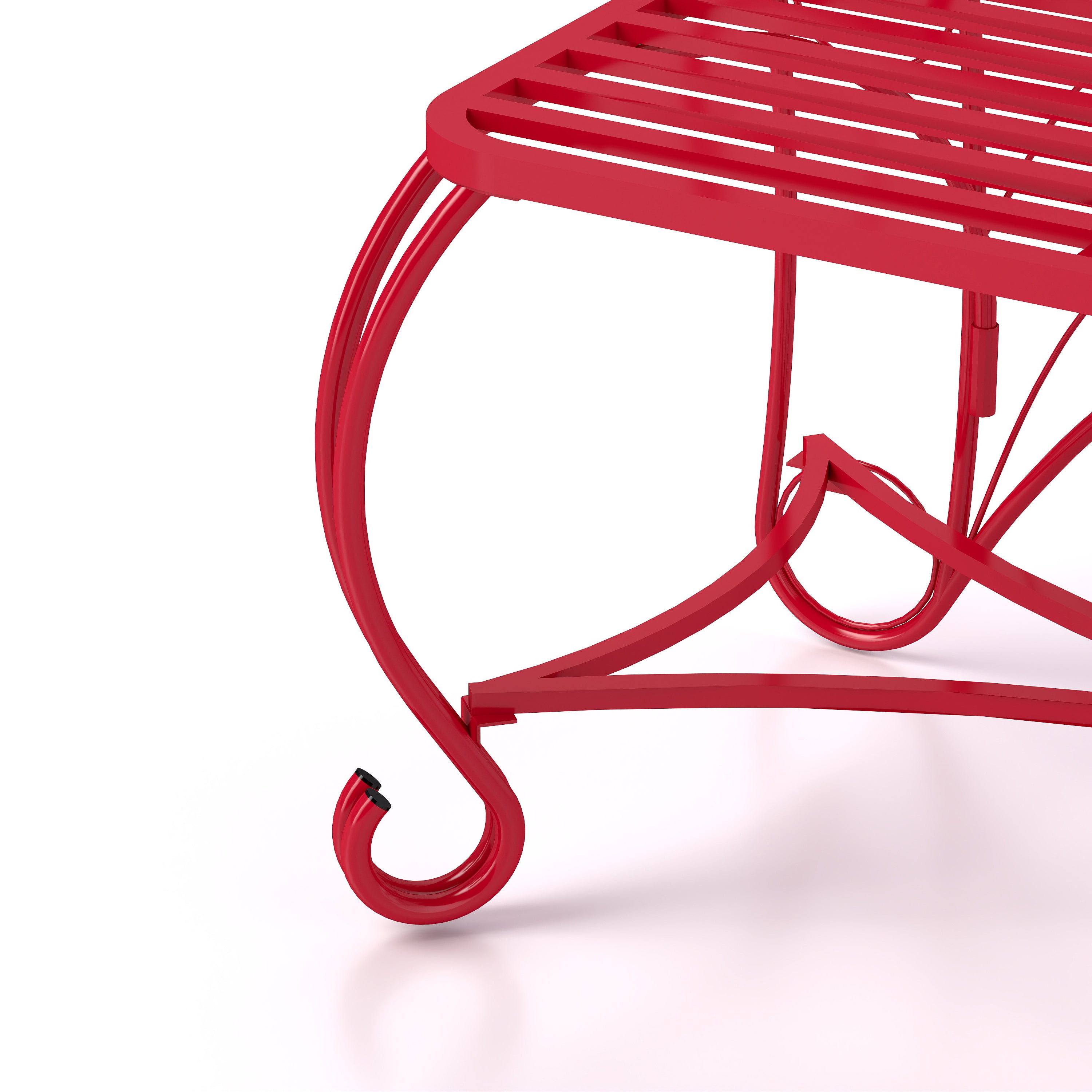 Butterfly Cast Metal Garden Bench, Outdoor Patio Bench for Yard & Entryway
