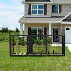 Heavy-Duty 32" Dog Playpen, Foldable 8-Panel Pet Exercise Fence for Indoor & Outdoor