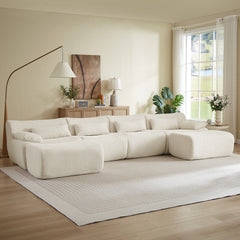 Sectional Couches for Living Room, Convertible U-Shape Couch with Ottoman