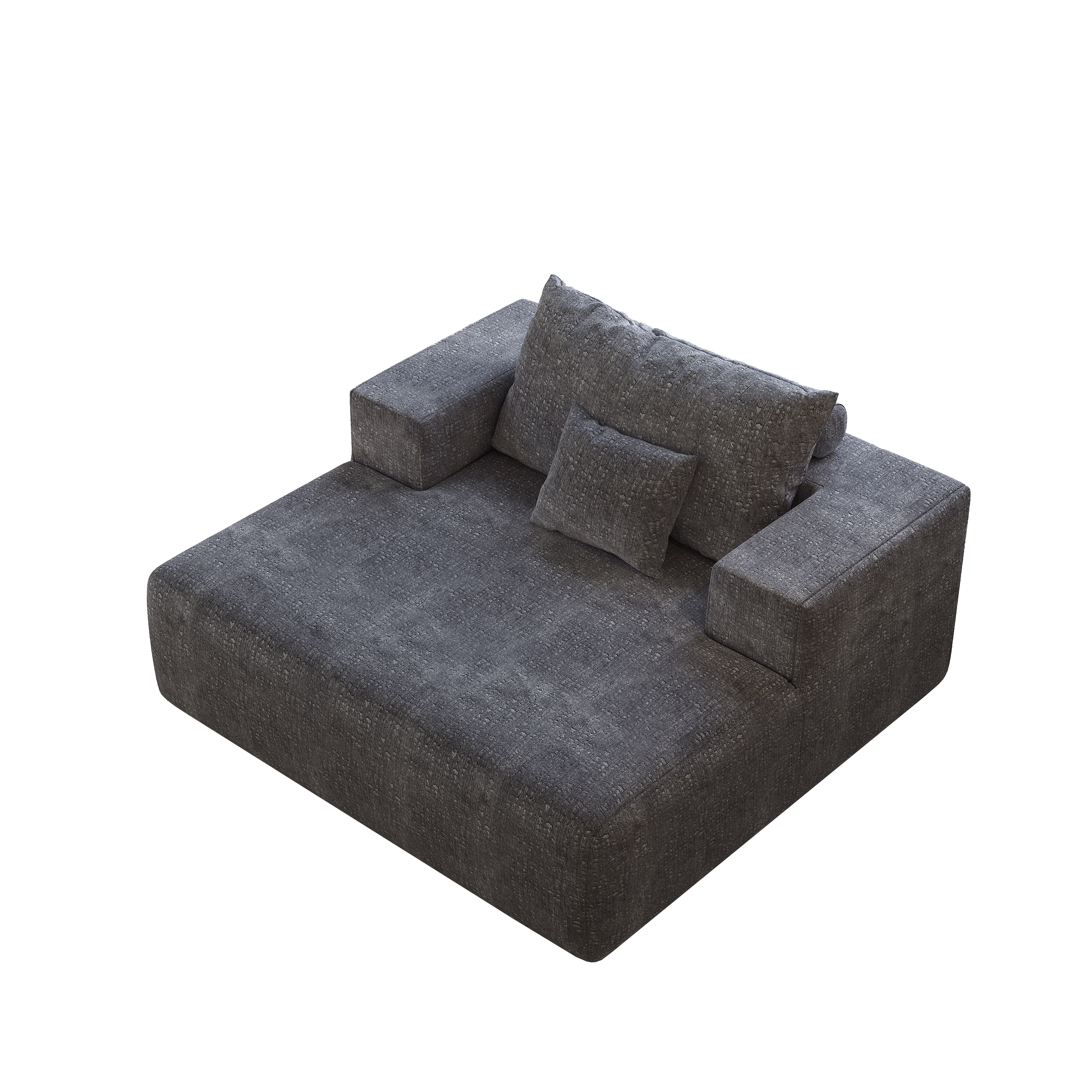 55-inch Chenille Sponge Sofa Lounge Chair,No Assembly Required,Fluffy Modern Sleeper Chair for Indoor Living Room Bedroom