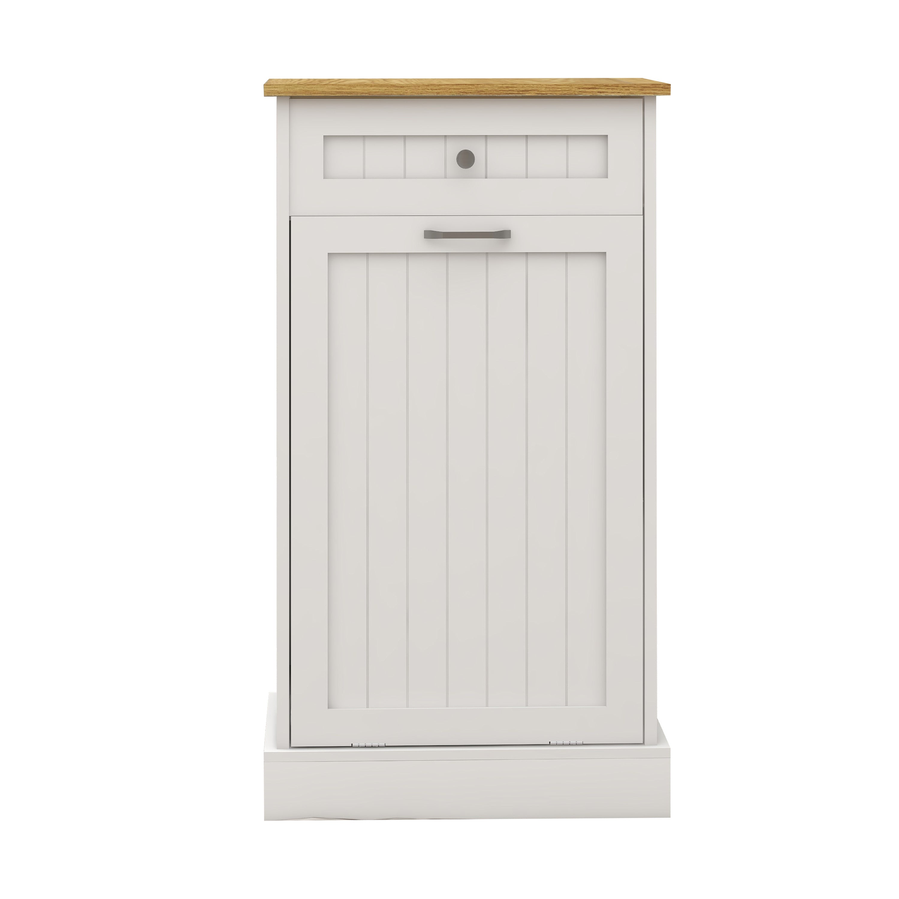 One Drawers and One-Compartment Tilt-Out Trash Cabinet Kitchen Trash Cabinet-White