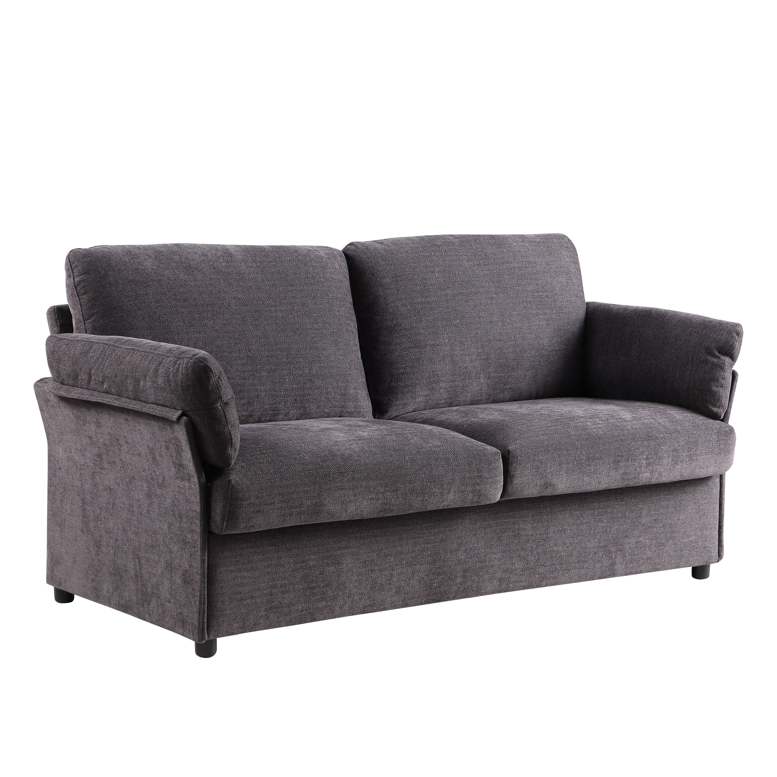 Dark Gray Loveseat Chenille Sofa for Living Room