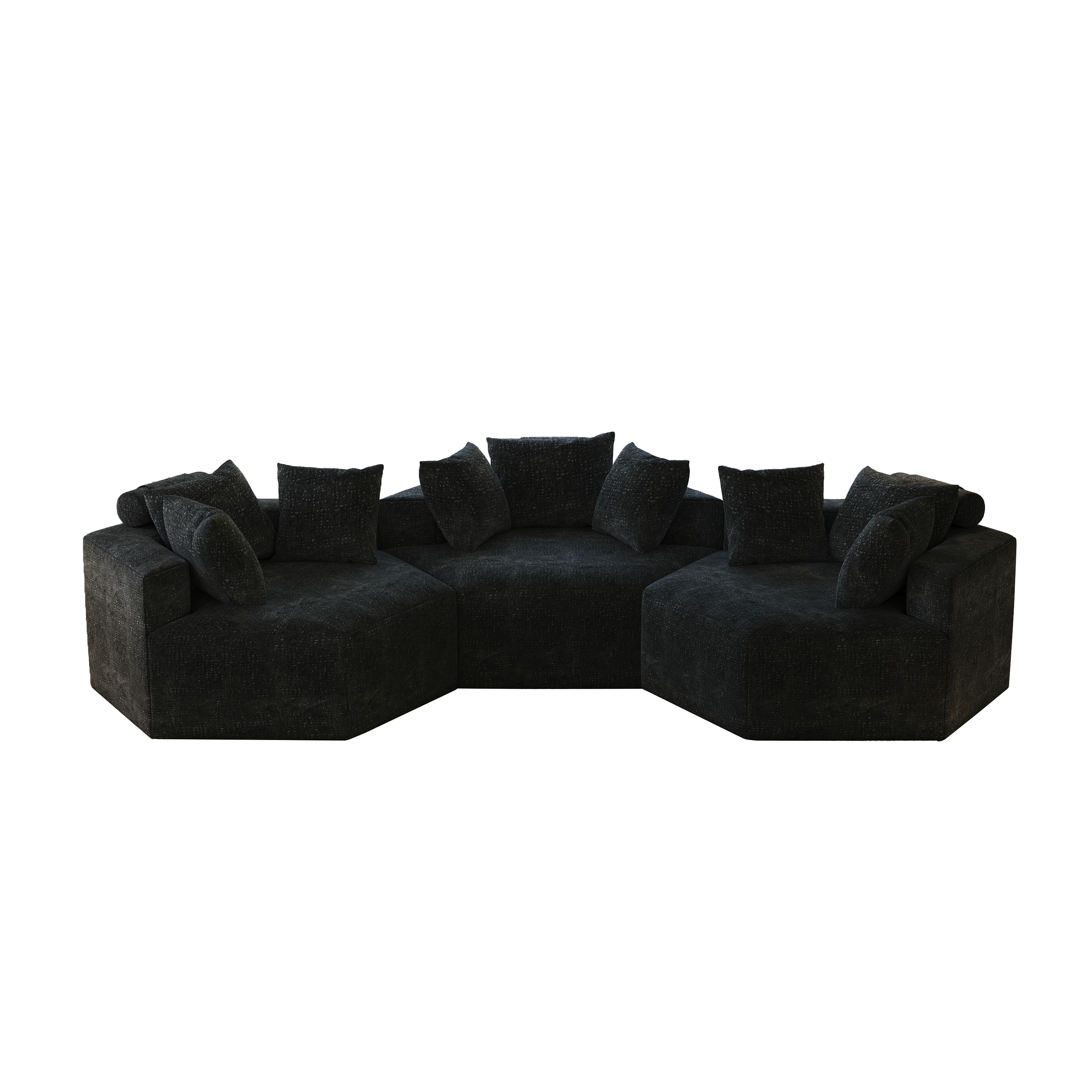 54''L Chenille Sponge single sofa,No Assembly Required,Fluffy Modern Sleeper Chair for Living room, Bedroom, Lounge and Projection Room
