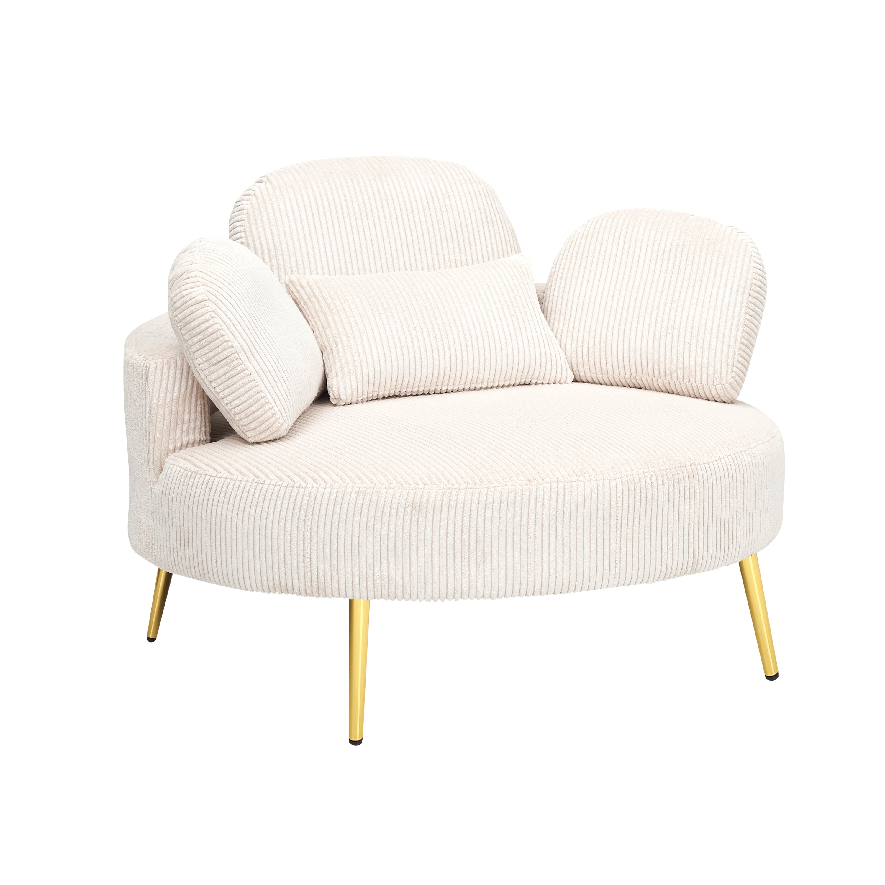 61 inches beige comfortable seat, small sofa with small end table,  suitable for lunch break casual afternoon tea time seat, suitable for small apartment, bedroom, space balcony small sofa