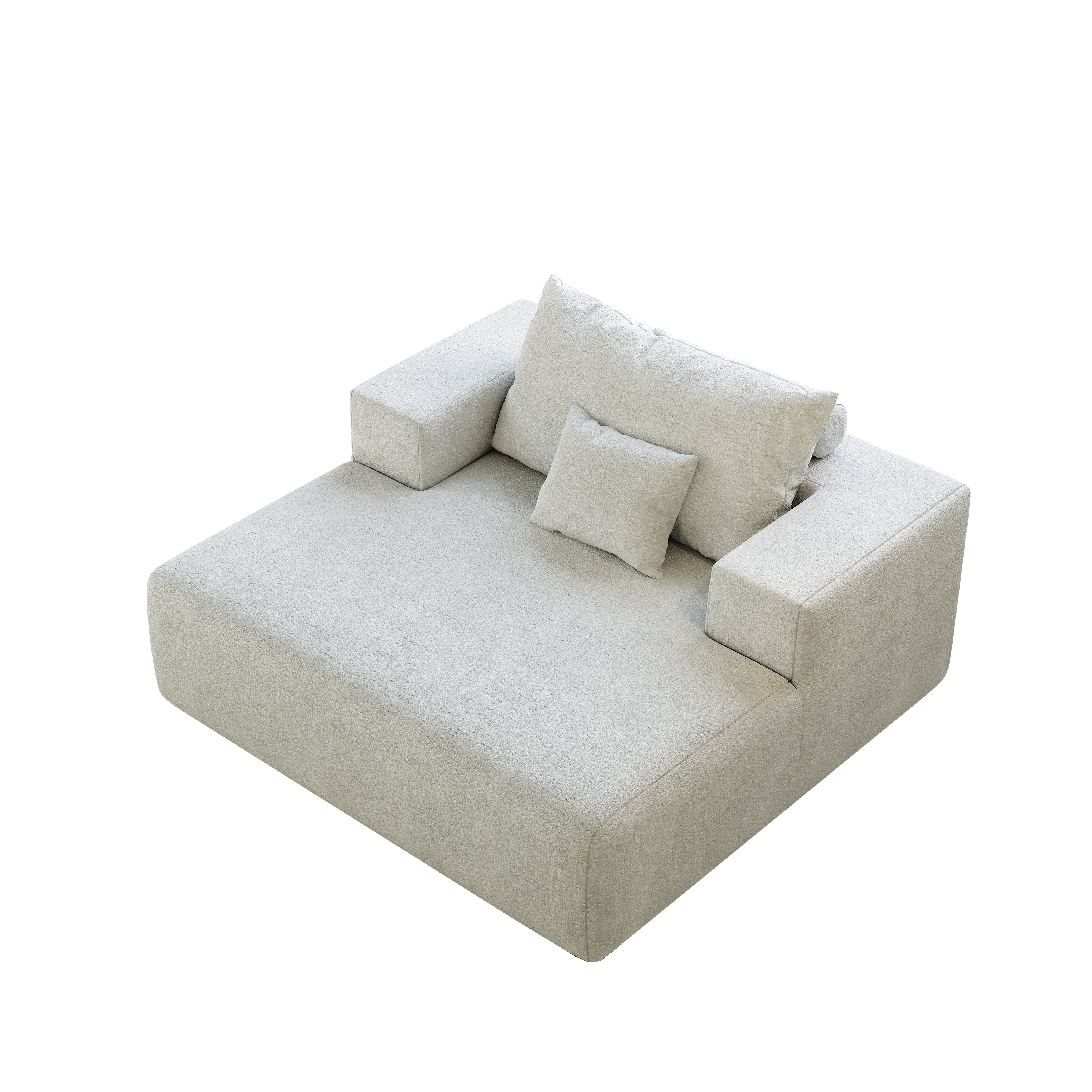 55-inch Chenille Sponge Sofa Lounge Chair,No Assembly Required,Fluffy Modern Sleeper Chair for Indoor Living Room Bedroom