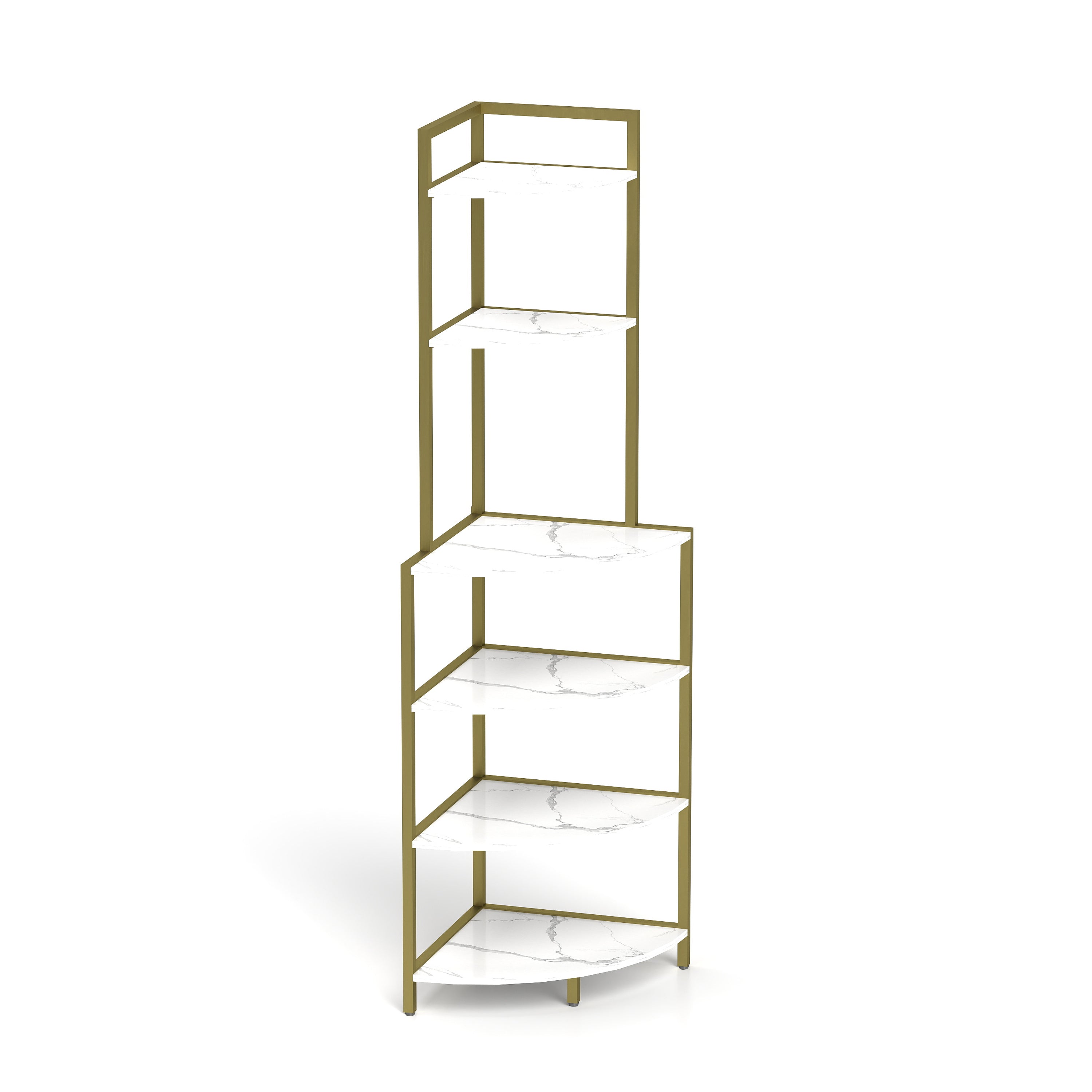 6-Tier Corner Bookshelf, Space-Saving Wood Rack for Home & Office
